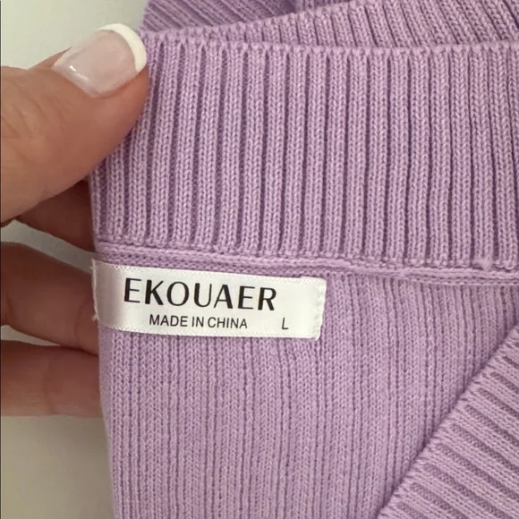 Lilac Ribbed Knit Lounge Set - Picture 7 of 7